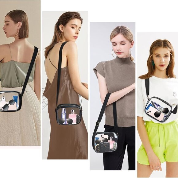 Clear Crossbody Bag, Stadium Approved Clear Purse Bag for Concerts Sports Events - Picture 3 of 8